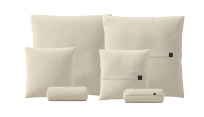 Vetsak Pillow Set, 6-teilig in Beige: Dekorative Kissen und Nackenrollen für Sofa und Bett.