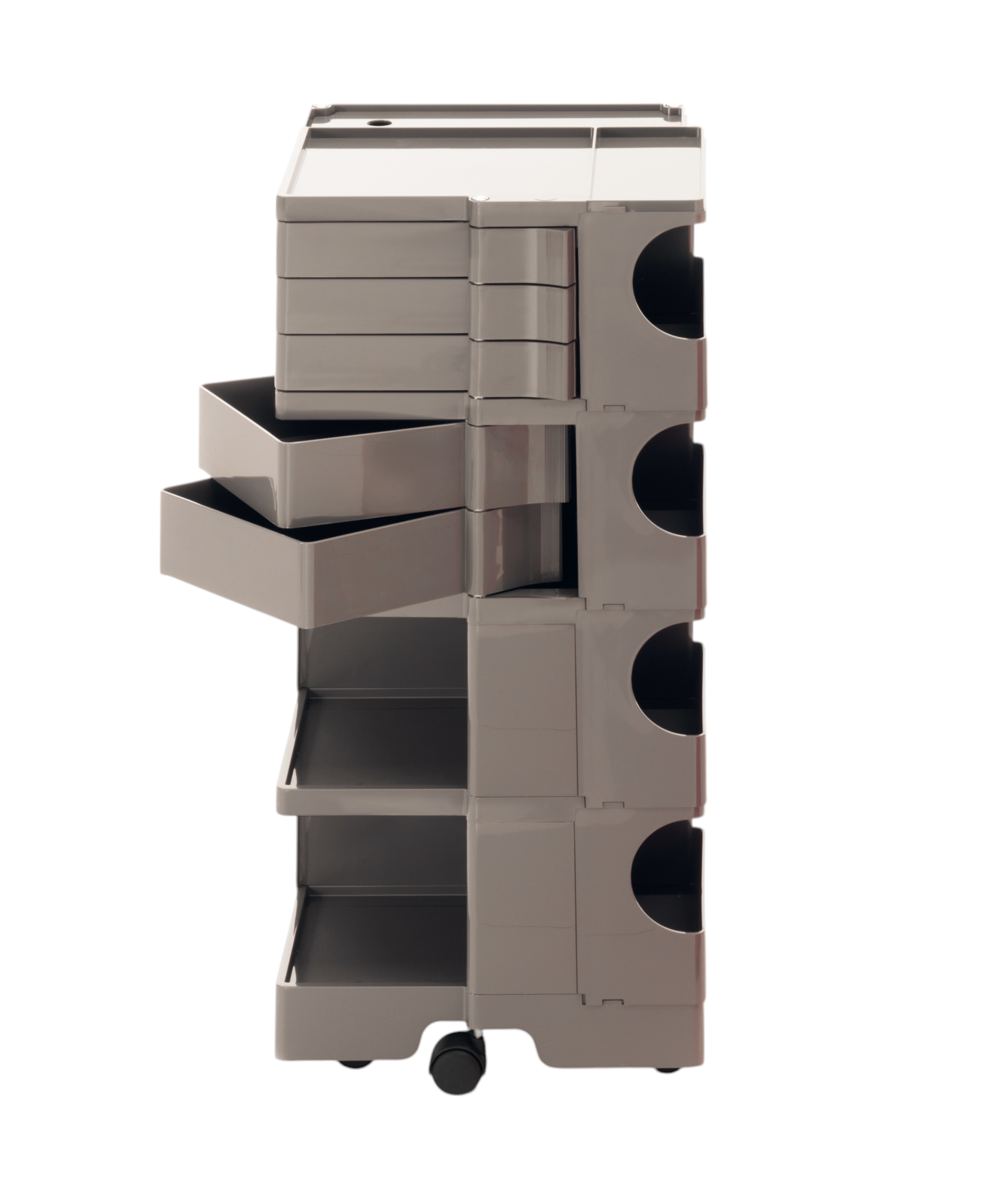 Boby Rollcontainer in Cumin: Moderner, modularer Rollwagen mit Schubladen, Ablagen und Rollen für Büro und Zuhause.