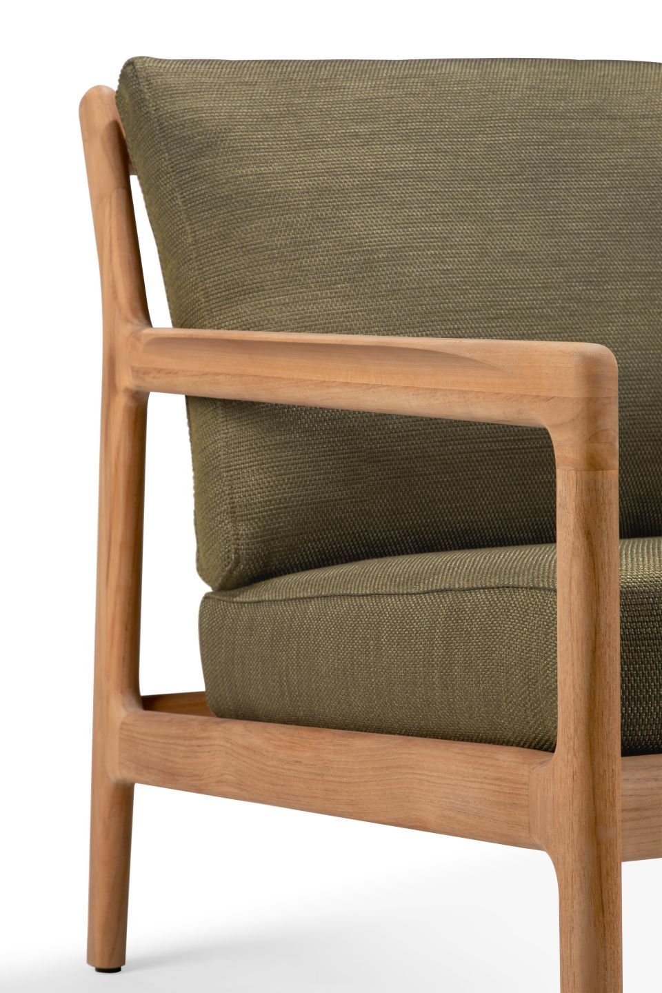 Jack Outdoor-loungestoel van teakhout met groene bekleding van Ethnicraft