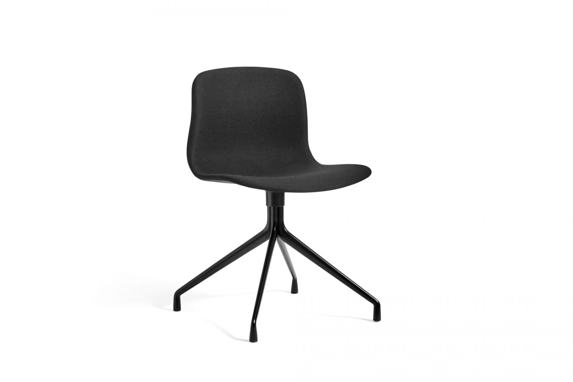Schwarzer About a Chair AAC 11 Stuhl von Hay mit Vollpolster und Drehgestell.