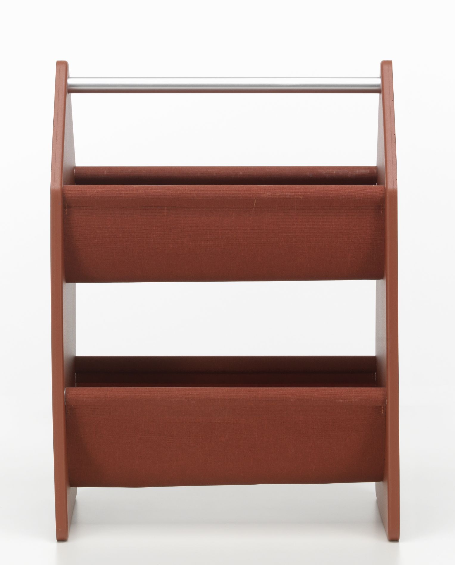 Vitra Drop Box Aufbewahrungsbox aus braunem Stoff und Metall, ideal für Büro und Zuhause.