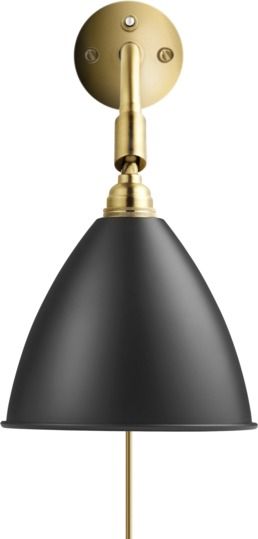 Bestlite BL7 Wandleuchte in Schwarz und Messing von Gubi: Detailansicht der eleganten Innenleuchte.