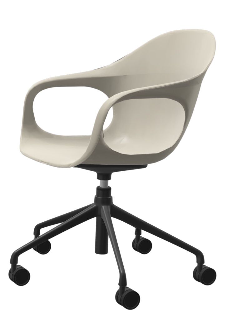 Elephantino fauteuil met vijfpootsonderstel en wieltjes van KRISTALIA