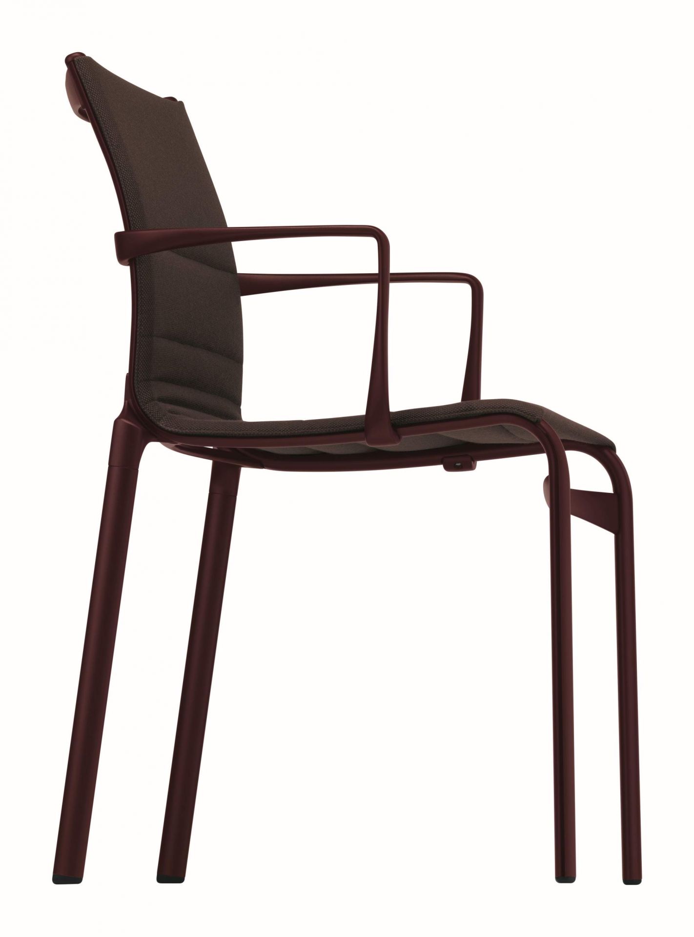 Bigframe Stuhl mit Armlehnen in Braun, moderner Design Stuhl für Büro und Wohnbereich.