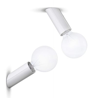 Weiße DNA Wandleuchte Next und Deckenleuchte mit runden Glühbirnen, modernes Design.