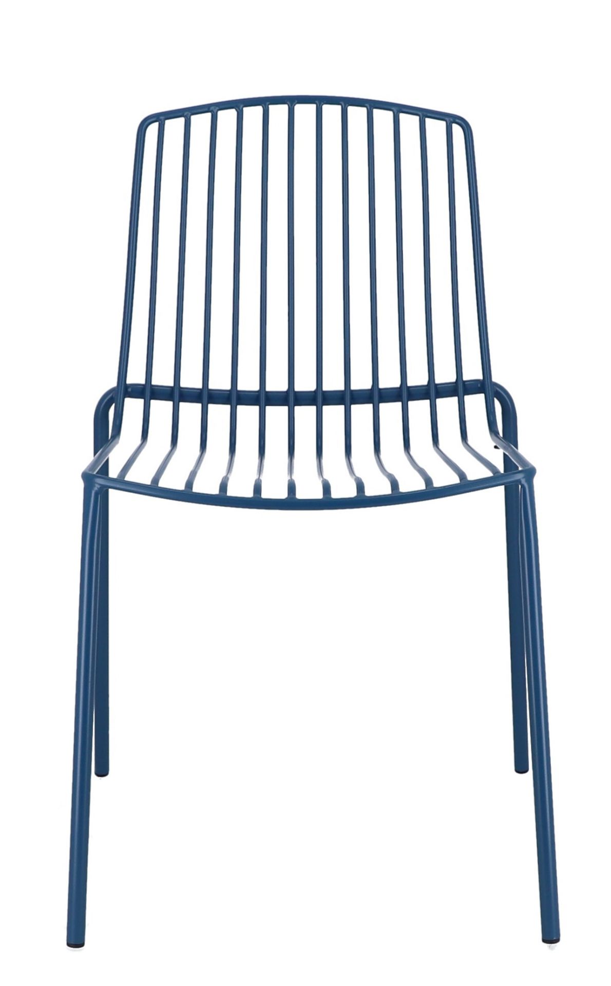 Blauer Mori Stuhl von Jan Kurtz für den Außenbereich, minimalistisches Design.