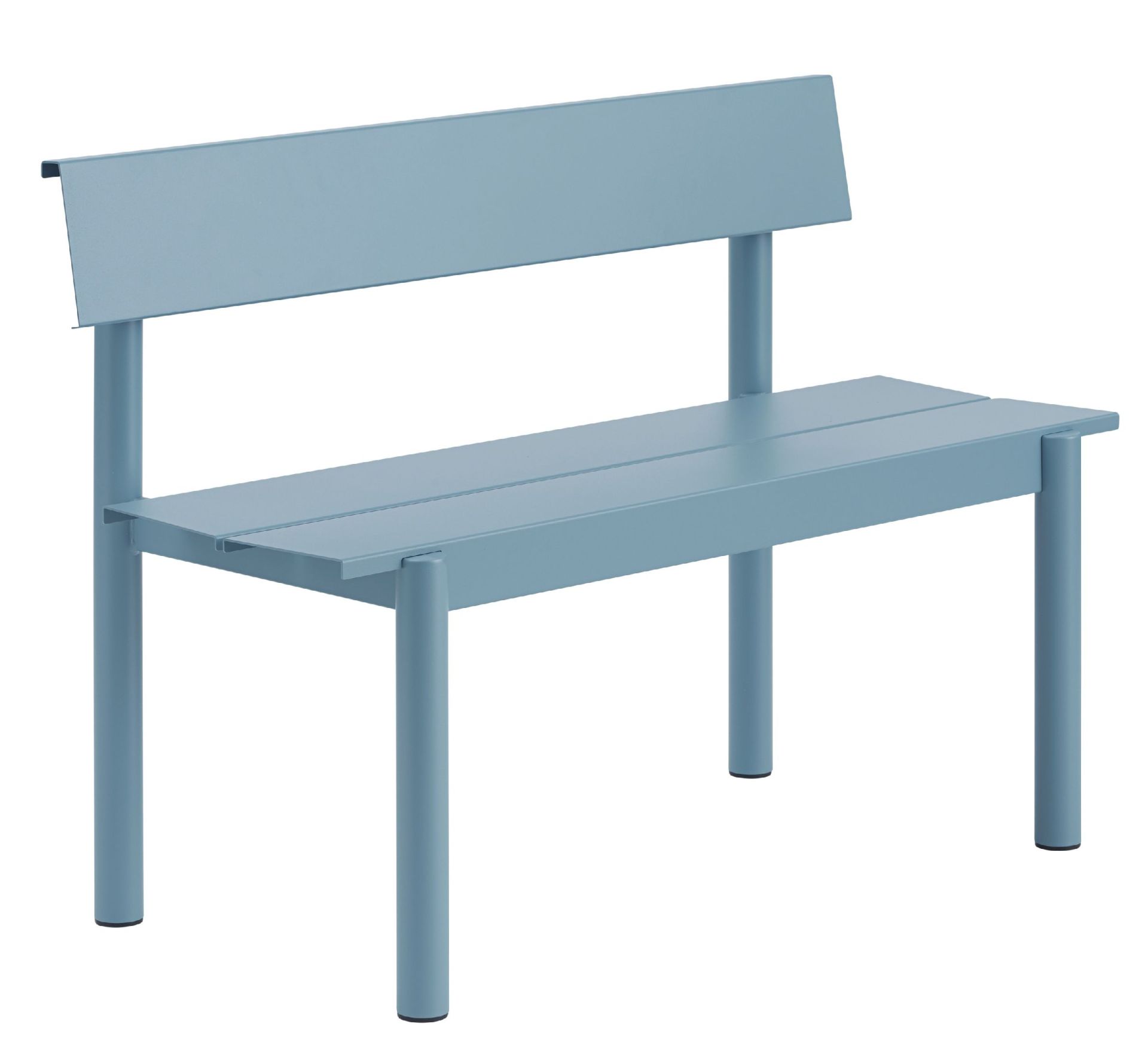 Linear Steel Bench: buitenbank met rugleuning 110 x 34 cm Muuto