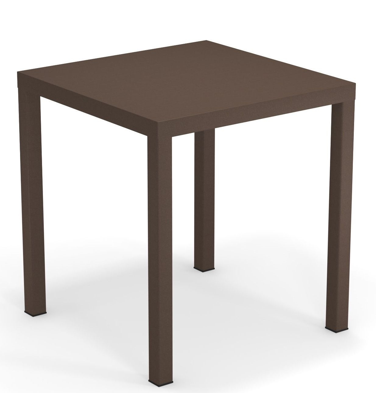 Quadratischer, brauner Nova Tisch von Emu für den Außenbereich, ideal für Garten und Terrasse.