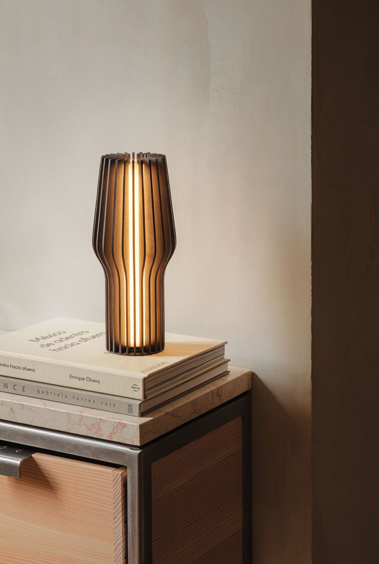 Radiant draadloze ledlamp, gerookt eikenhout, Eva Solo, UNIEK EXEMPLAAR