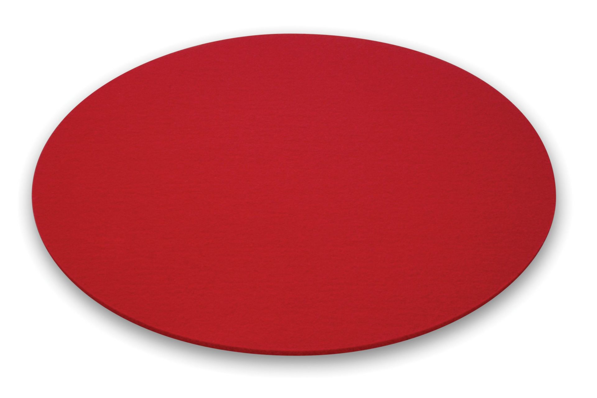 Roter Filzuntersetzer, runder Tischuntersetzer aus Filz, schützt Oberflächen vor Kratzern und Hitze, modernes Küchendekor.
