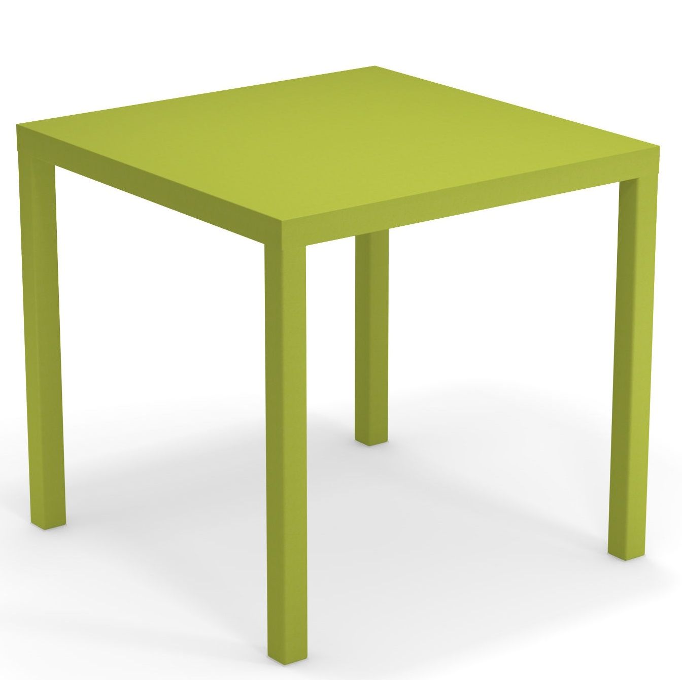 Grüner Nova Tisch quadratisch von Emu für den Außenbereich, moderner Gartentisch aus Metall.