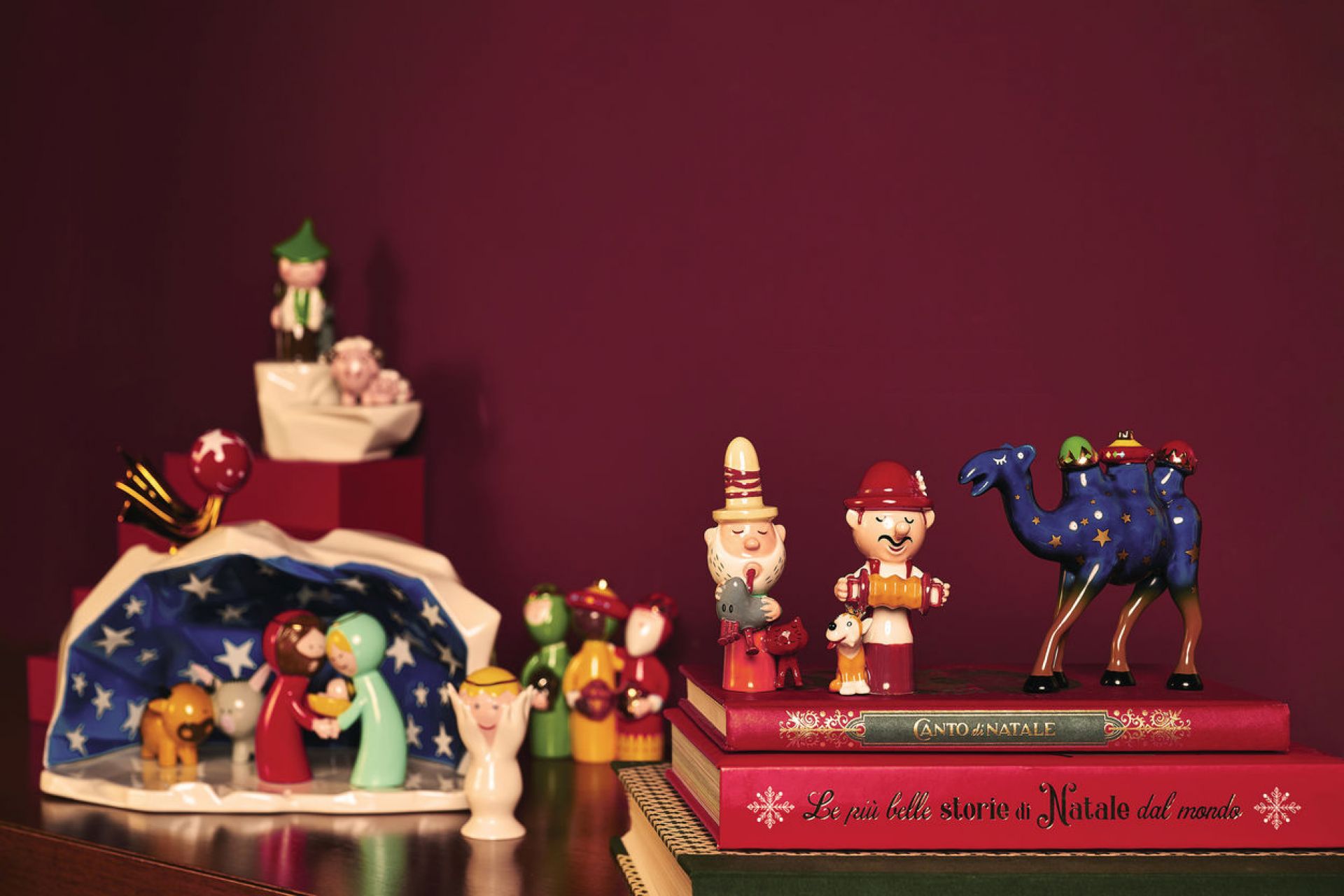 Alessi Weihnachtsfiguren "Happy Eternity Baby" AGJ01, Krippe und Kamel, festliche Weihnachtsdekoration.