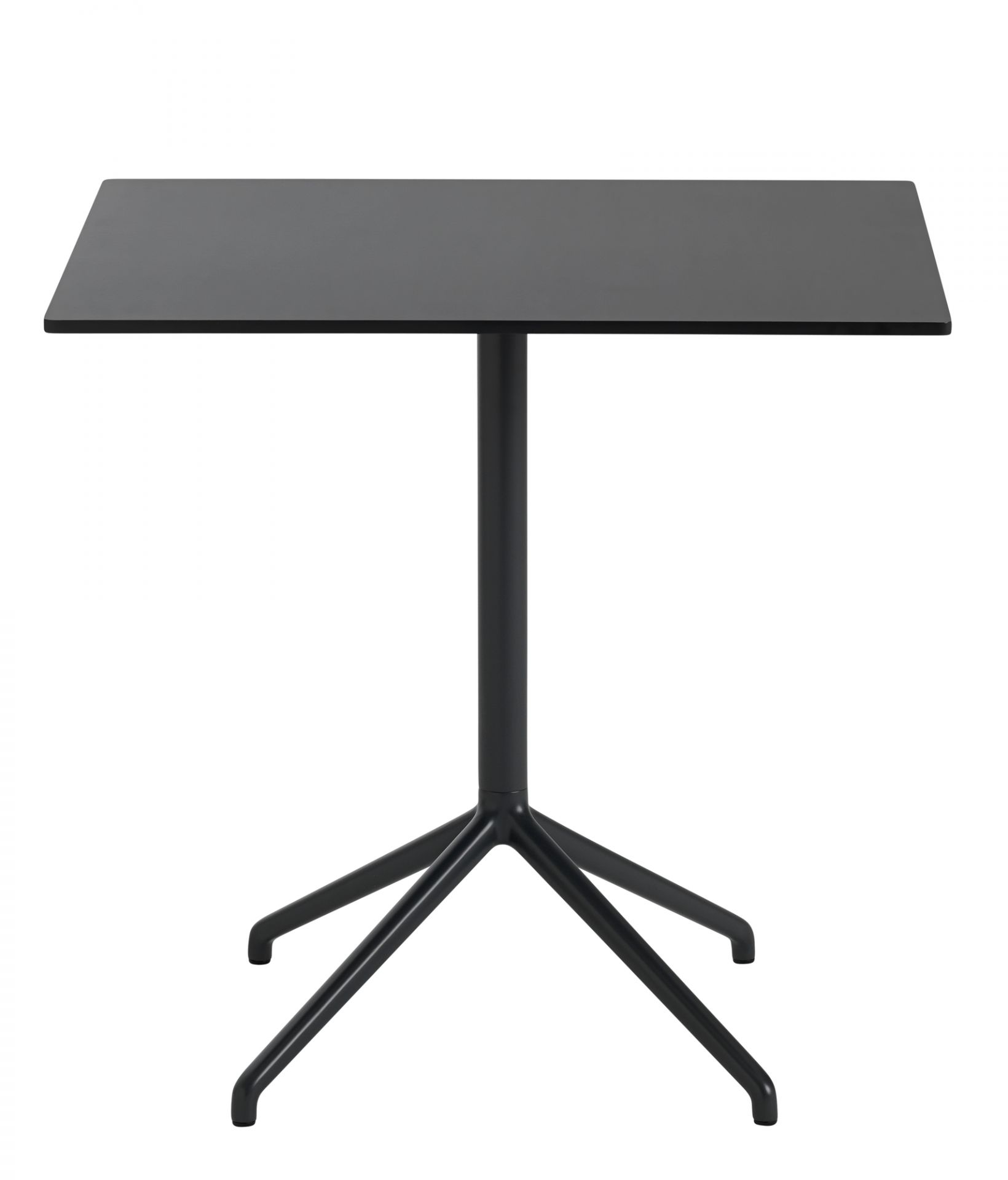Schwarzer Still Cafe Table Beistelltisch von Muuto mit quadratischer Tischplatte und filigranem Fußgestell.