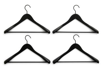 Smooth Coat Hanger with Bar Wide Kledinghanger, set van 4, Hay