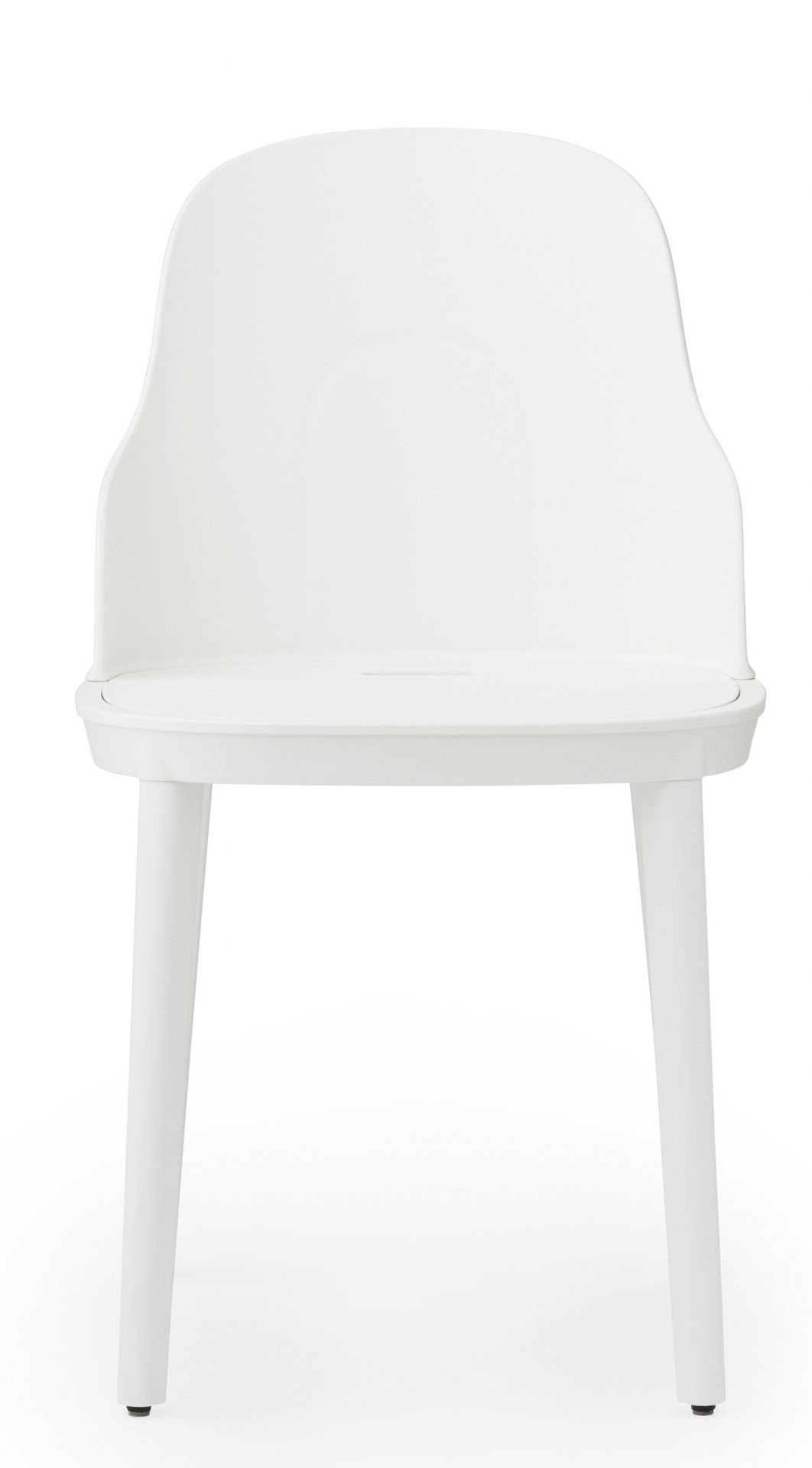 Weißer Allez Chair PP Stuhl von Normann Copenhagen, moderner Kunststoffstuhl für Esszimmer und Wohnbereich.