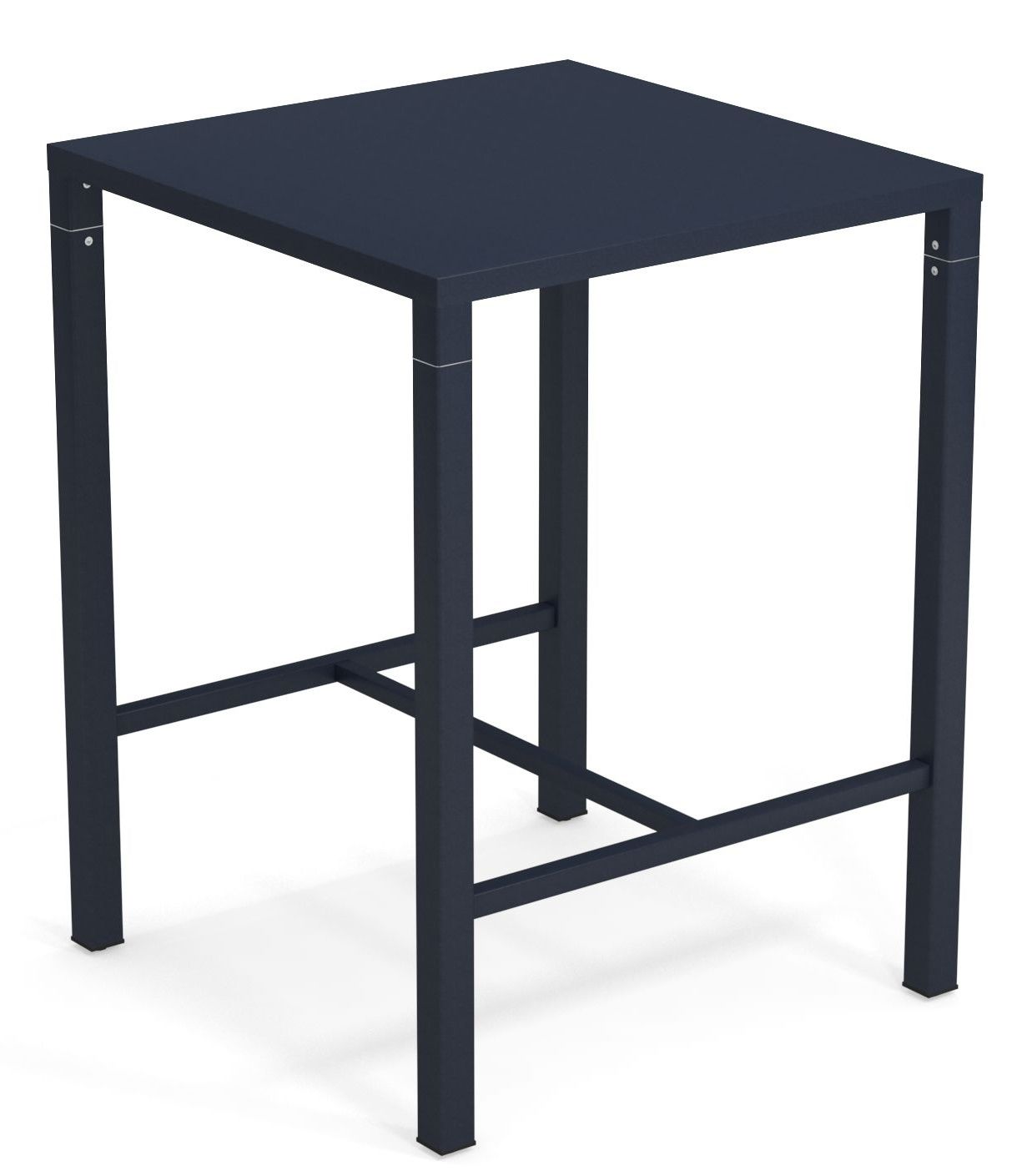 Nova Hochtisch Outdoor Emu: Quadratischer, dunkelblauer Stehtisch für den Außenbereich, ideal für Garten, Terrasse und Balkon.
