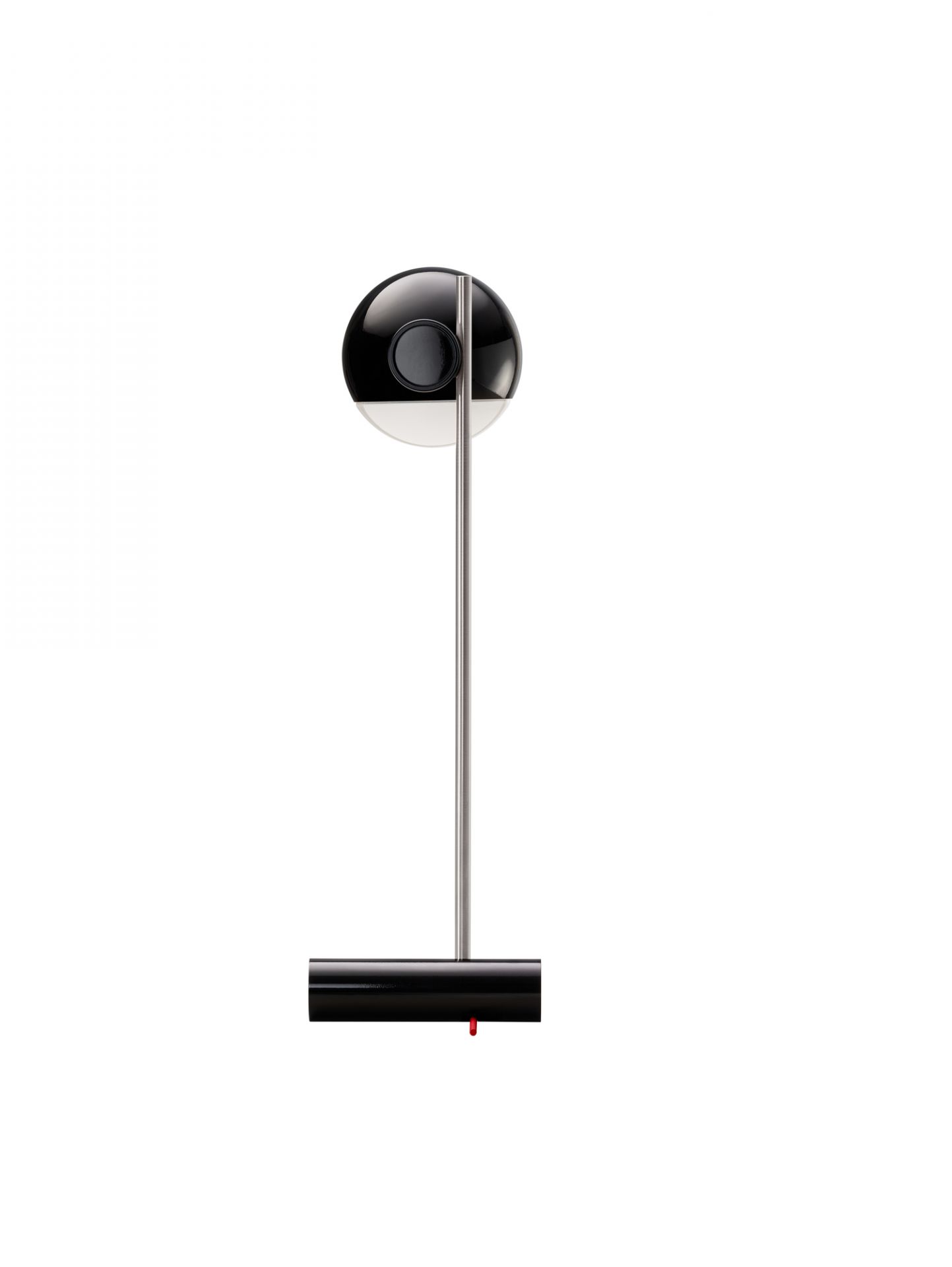 Schwarze L25 Tischleuchte von Tecta mit LED-Beleuchtung, glänzend, für Schreibtisch und Nachttisch.