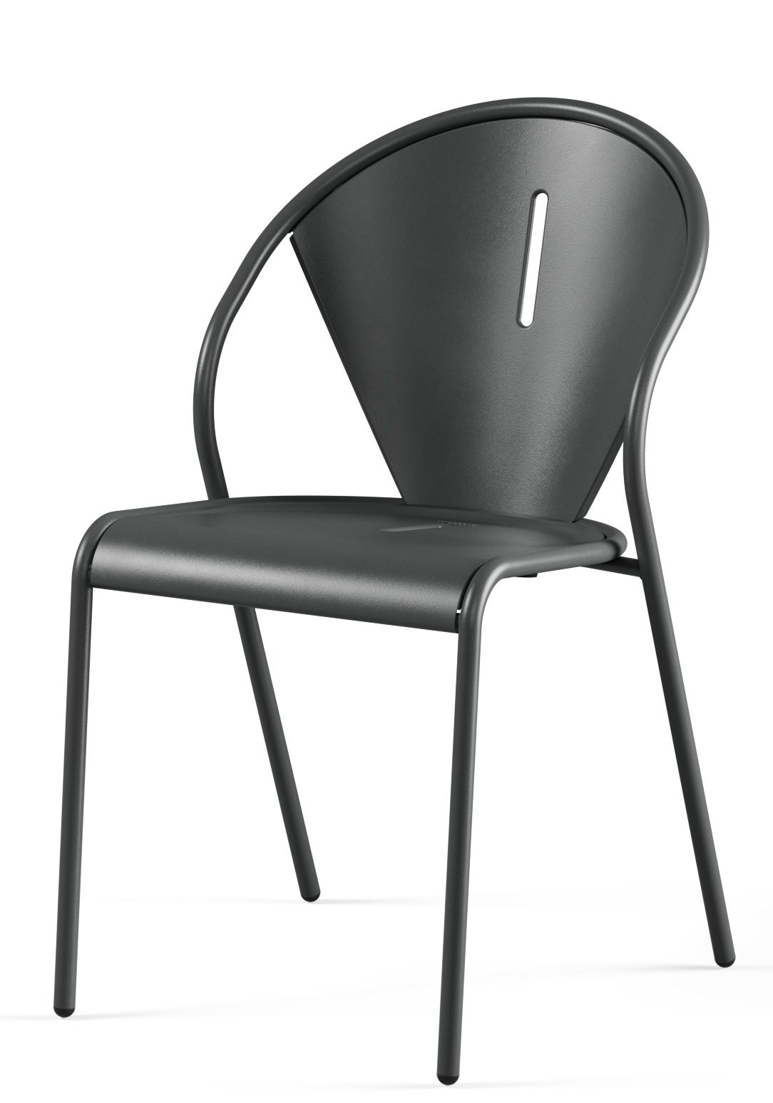 Emu Code Chair Stuhl für den Außenbereich, moderner Metallstuhl in Anthrazit, minimalistisches Design.