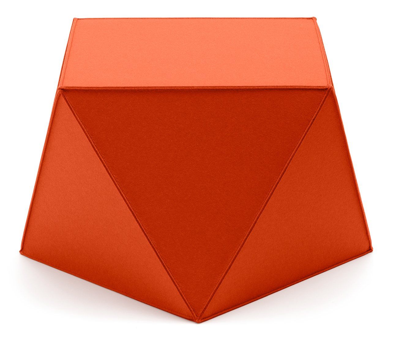 Oranger Diamond Sitzhocker von HEY-SIGN by BWF Group, moderner Filzhocker für Wohnzimmer und Büro.