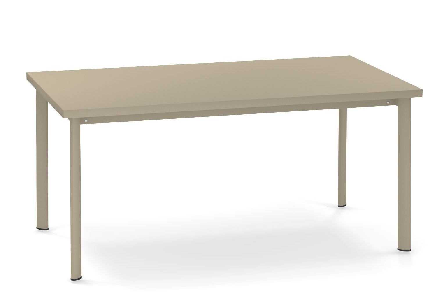 Star Tisch Outdoor von Emu, rechteckiger Gartentisch aus Metall in Taupe, moderne Outdoor-Möbel für Terrasse und Garten.