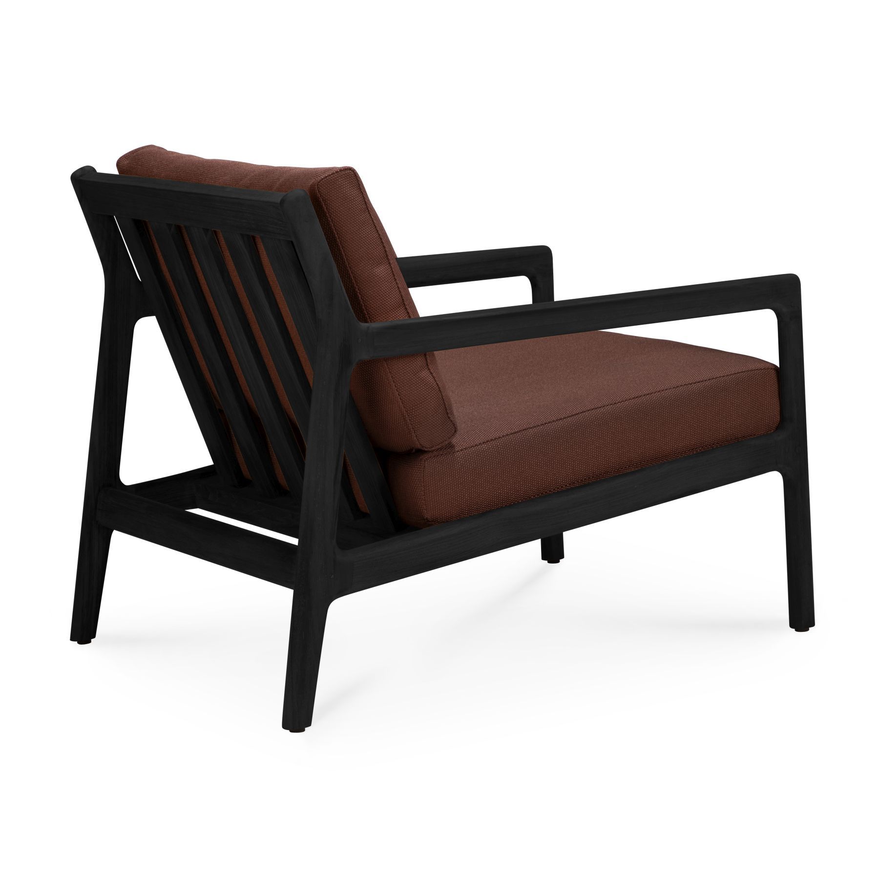 Jack Outdoor-loungestoel van teakhout, zwart gelakt, burgundy, Ethnicraft