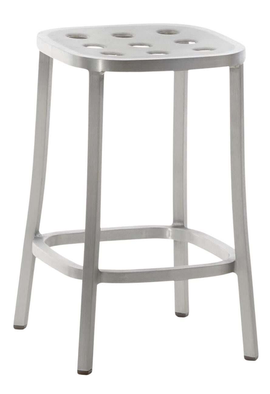 Emeco 1 Inch Aluminium Barhocker, moderner Hocker aus Metall für Küche oder Bar.
