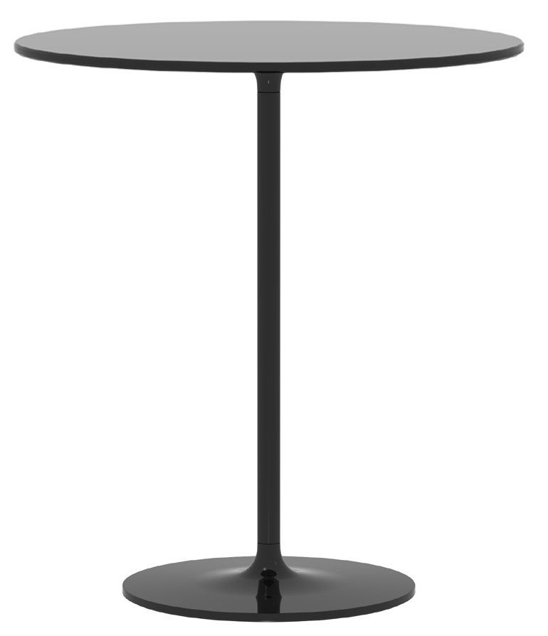 Schwarzer Poppy Beistelltisch von Rexite mit runder Tischplatte und zentralem Fuß, modernes Design für Wohnzimmer.