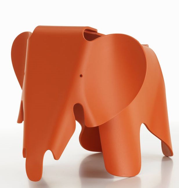 Eames Elephant-kruk RE Vitra Rood Oranje