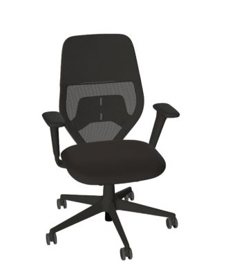 Schwarzer ACX Light Bürostuhl von Vitra mit Netzrückenlehne und Armlehnen, ideal für Büro und Homeoffice.