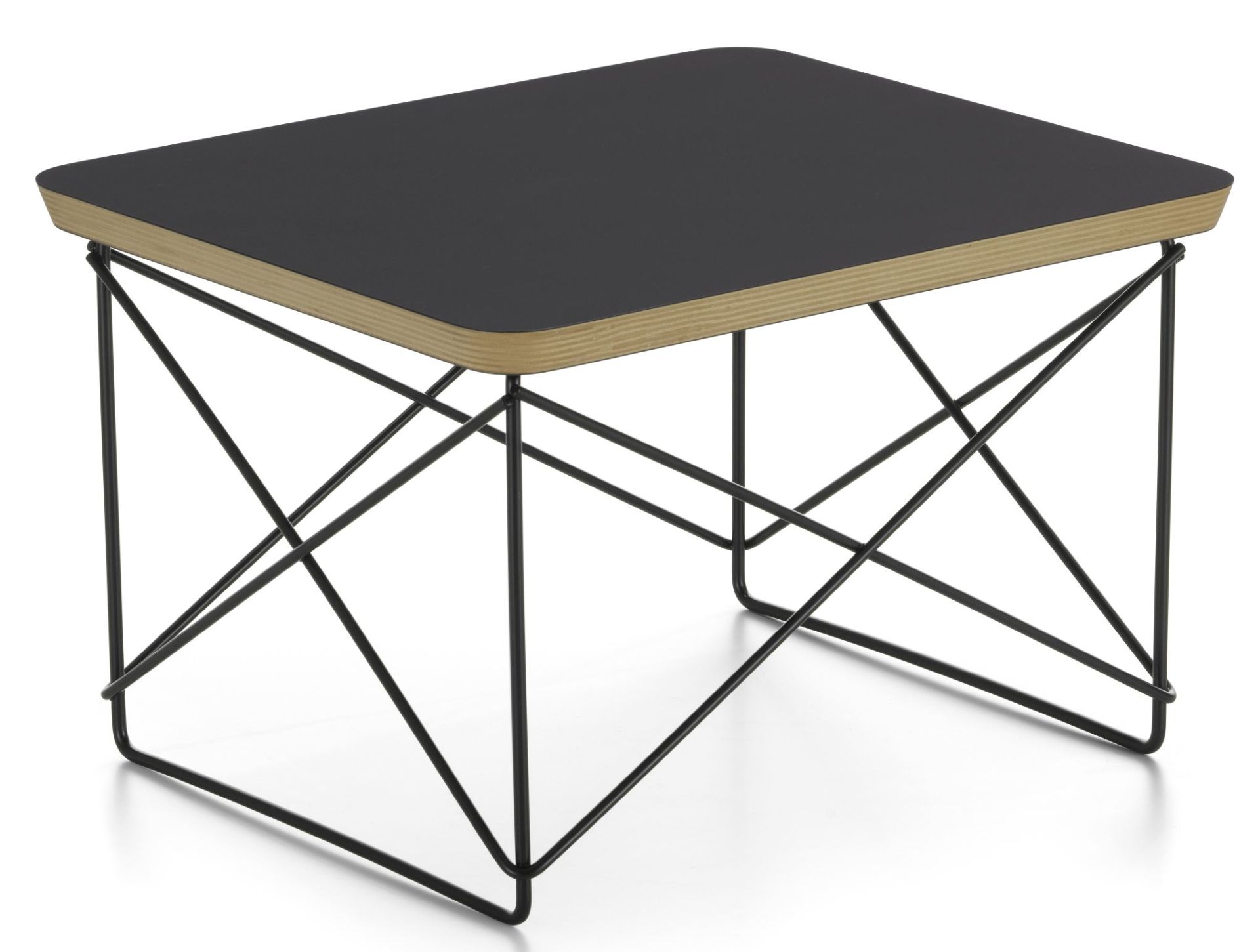 Bijzettafel LTR HPL zwart Vitra, staaldraad met zwarte poedercoating