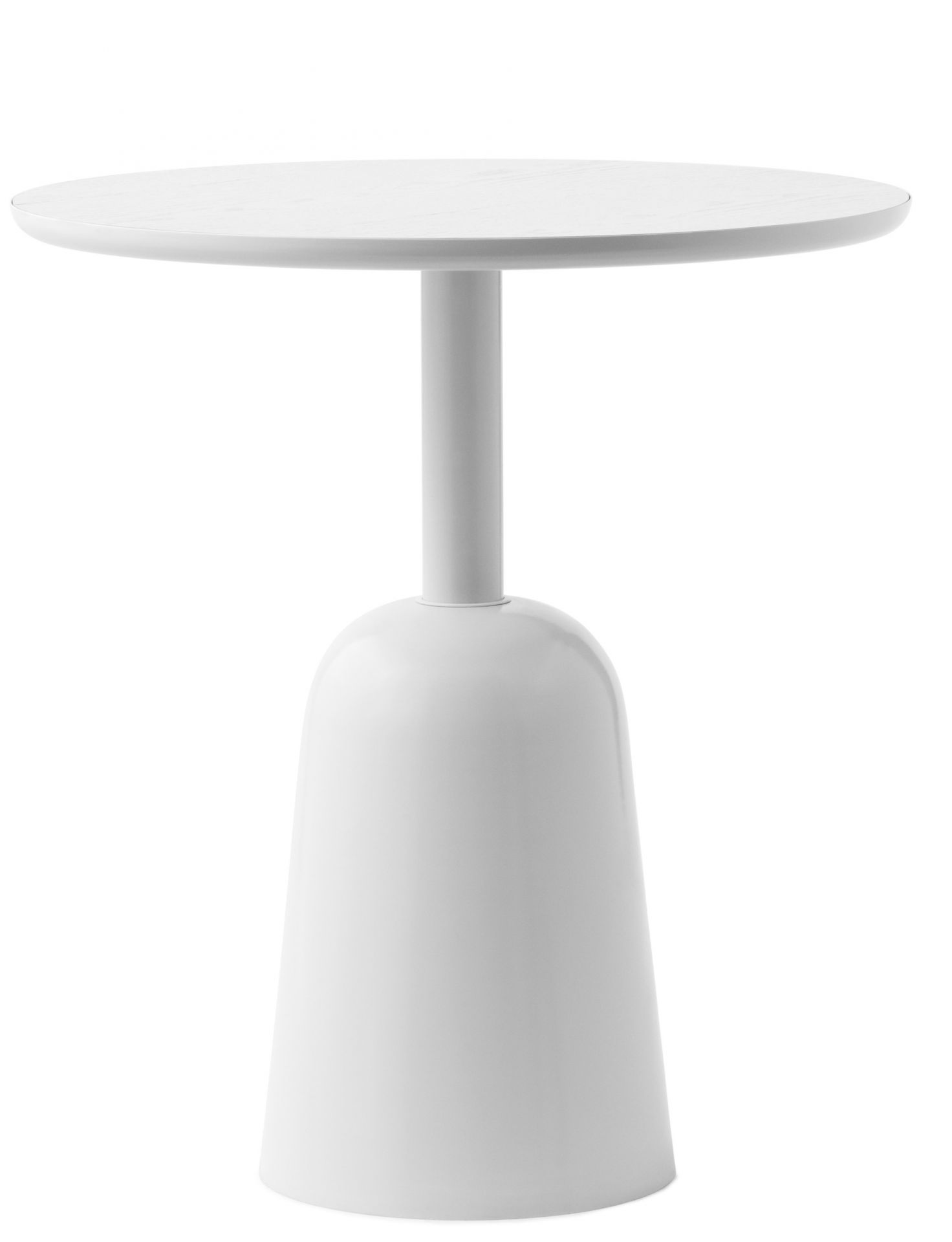 Weißer Turn Table Tisch von Normann Copenhagen, runder Beistelltisch aus Stahl für modernes Wohnzimmer.