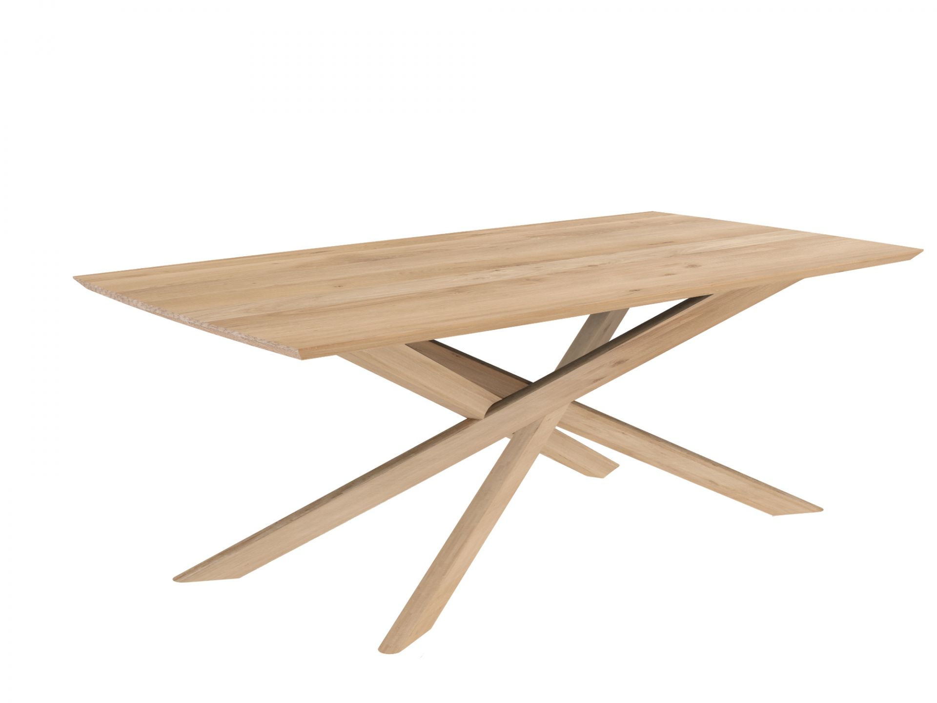 Mikado Esstisch aus Eiche von Ethnicraft mit einzigartigem, gekreuztem Untergestell. Moderner Holztisch für Esszimmer.