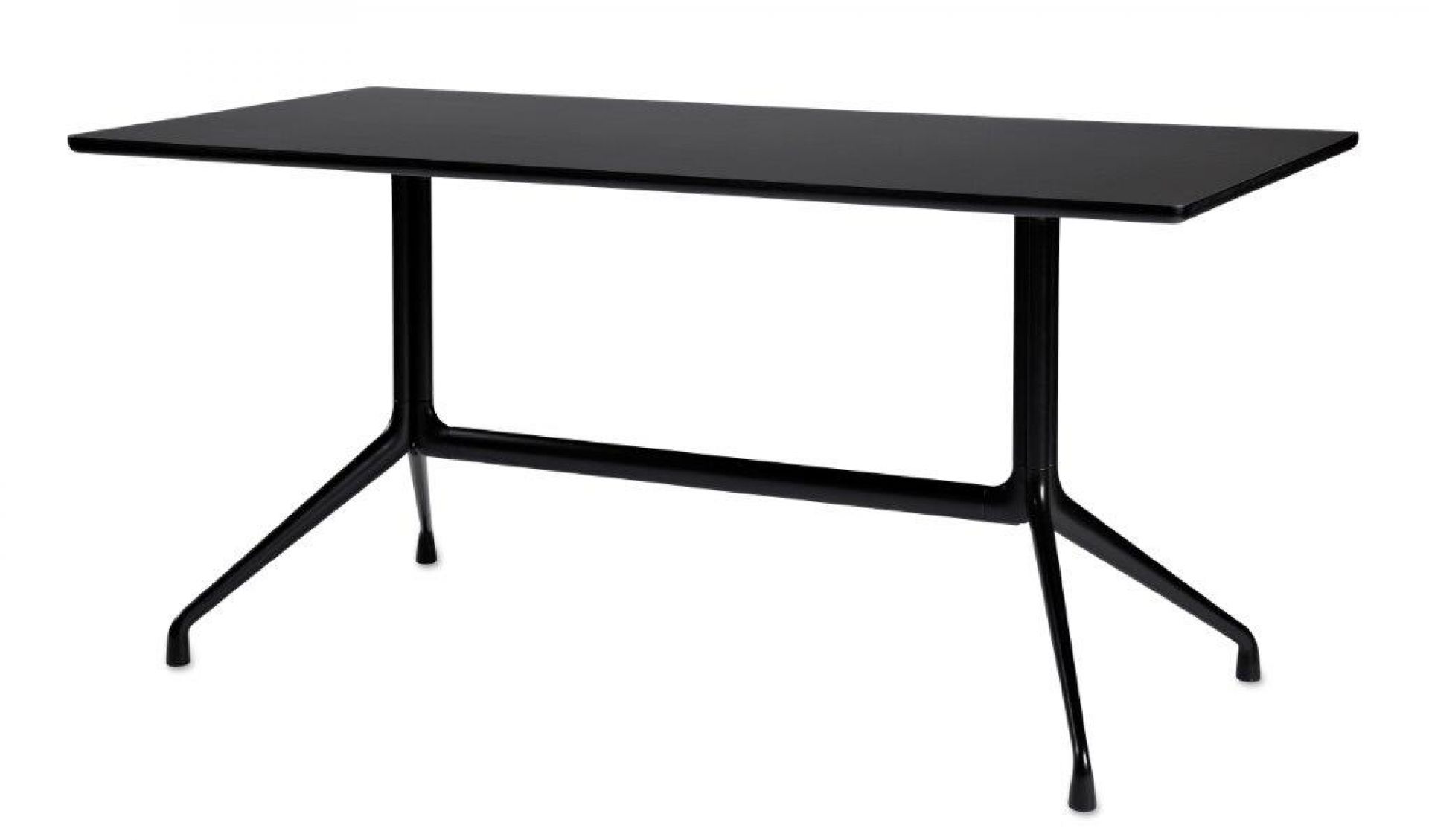 Schwarzer Hay About A Table AAT10 Tisch mit rechteckiger Tischplatte und filigranem Untergestell.