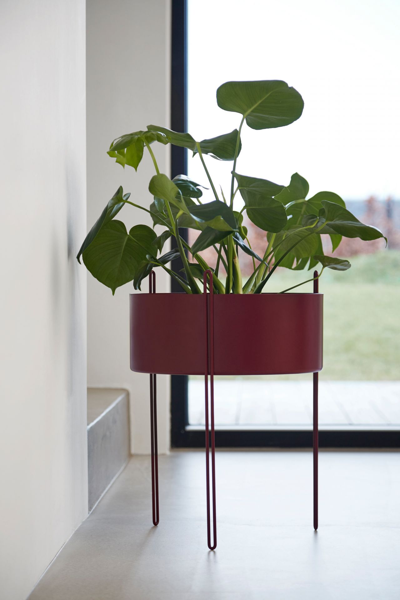 Pidestall plantenbak Large Taupe Woud