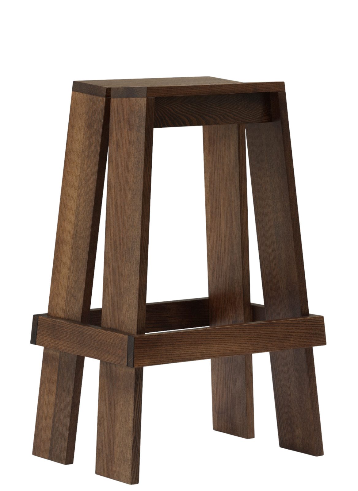Let Barstool Barhocker von Normann Copenhagen aus dunklem Holz, minimalistisches Design für Küche und Bar.