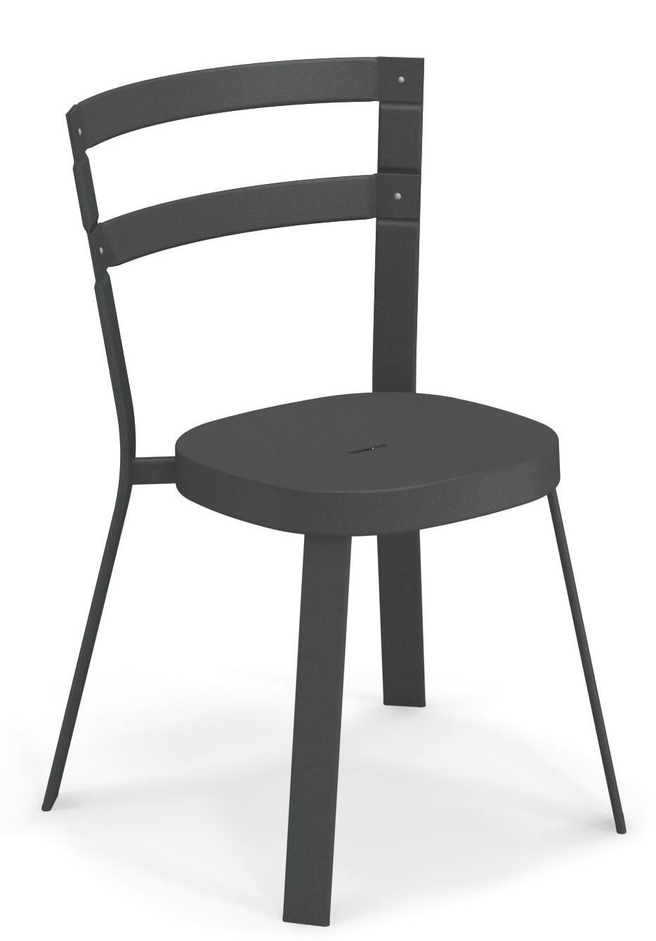 Emu Thor Chair Stuhl für den Außenbereich, moderner Gartenstuhl aus anthrazitfarbenem Metall, minimalistisches Design.