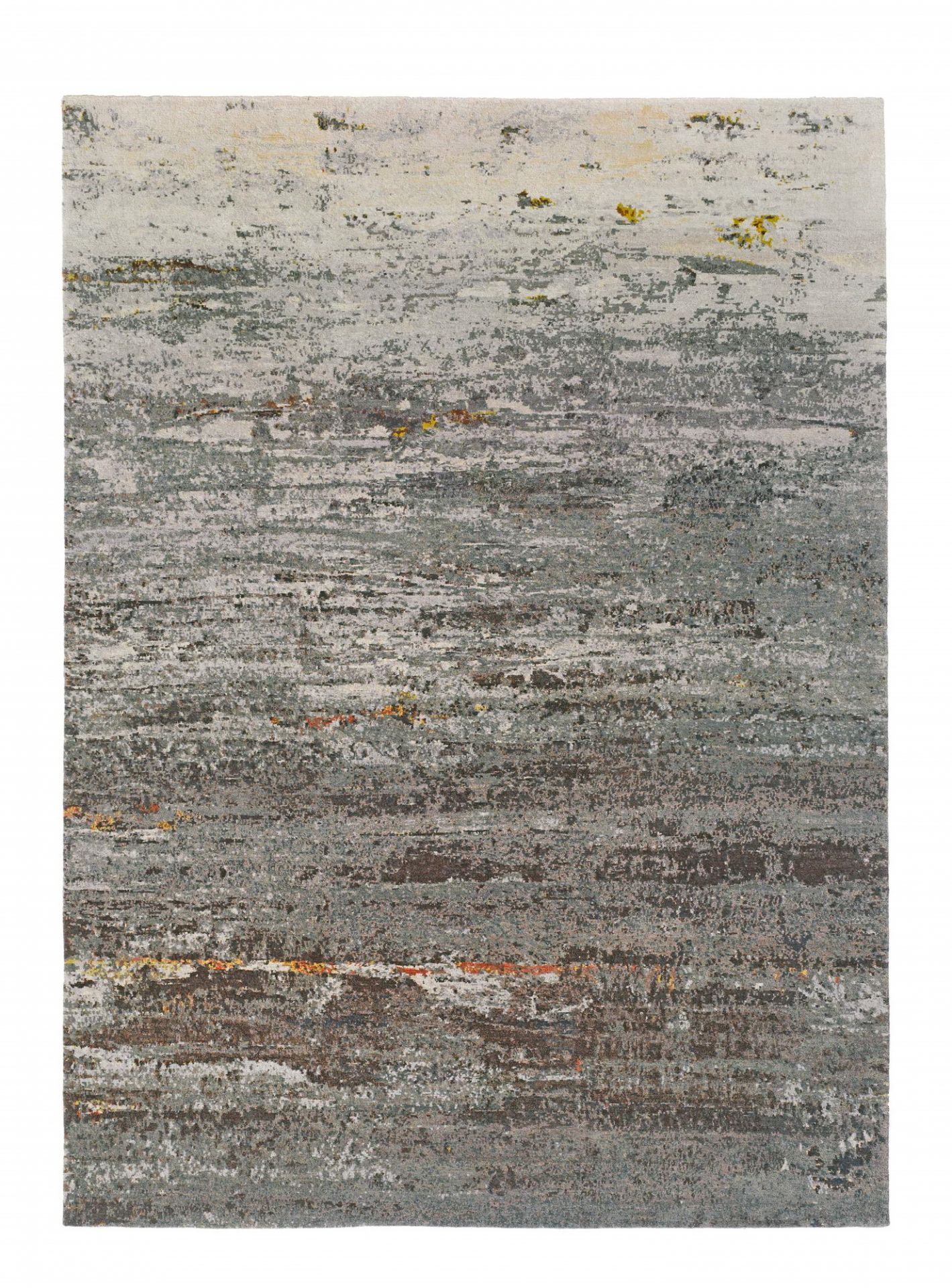 Legends of Carpets Teppich, Modell Walter Knoll, abstraktes Muster in Grau- und Brauntönen, hochwertige Teppich-Kollektion.
