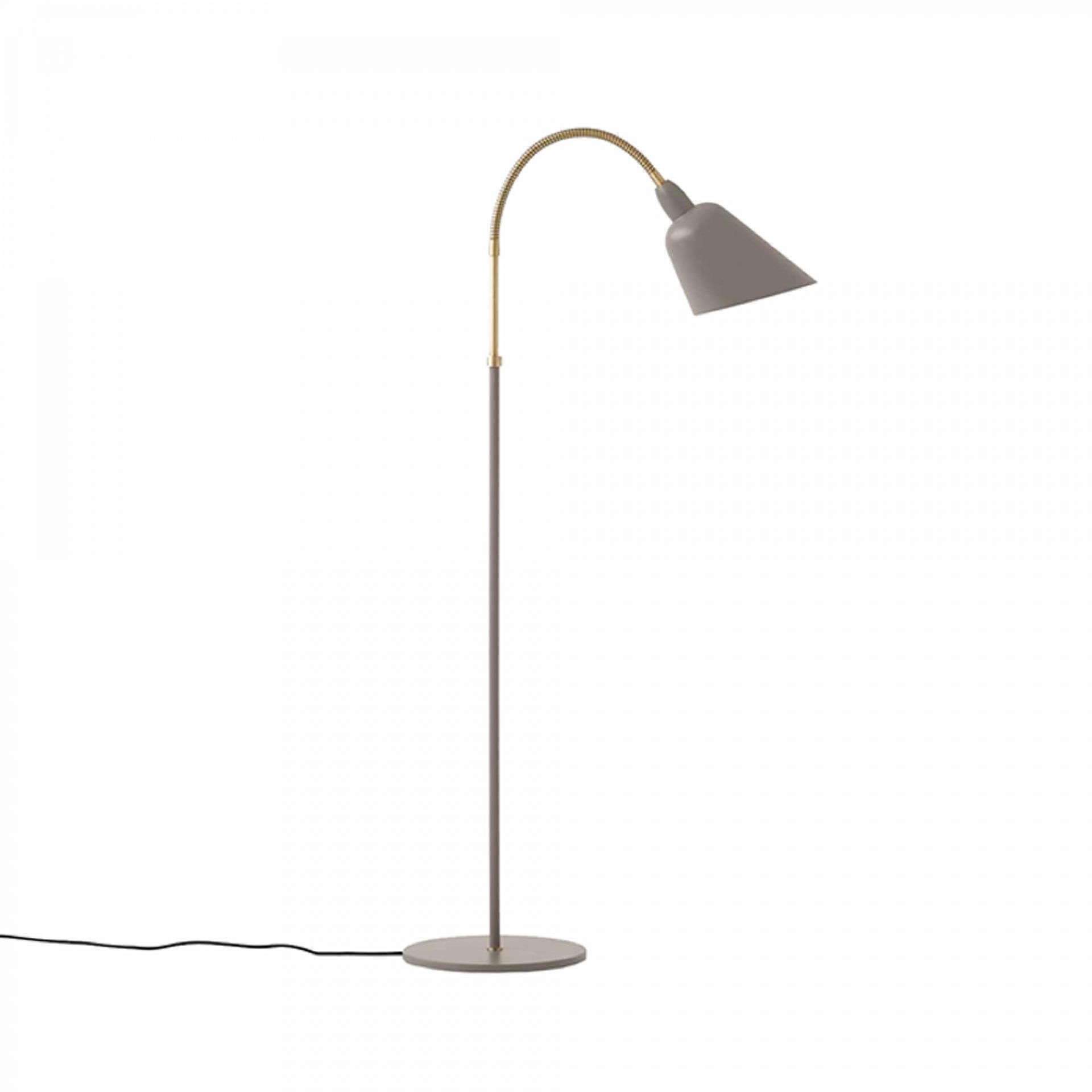 Bellevue AJ7 Stehleuchte von AndTradition in Grau: Moderne Stehlampe mit flexiblem Arm.