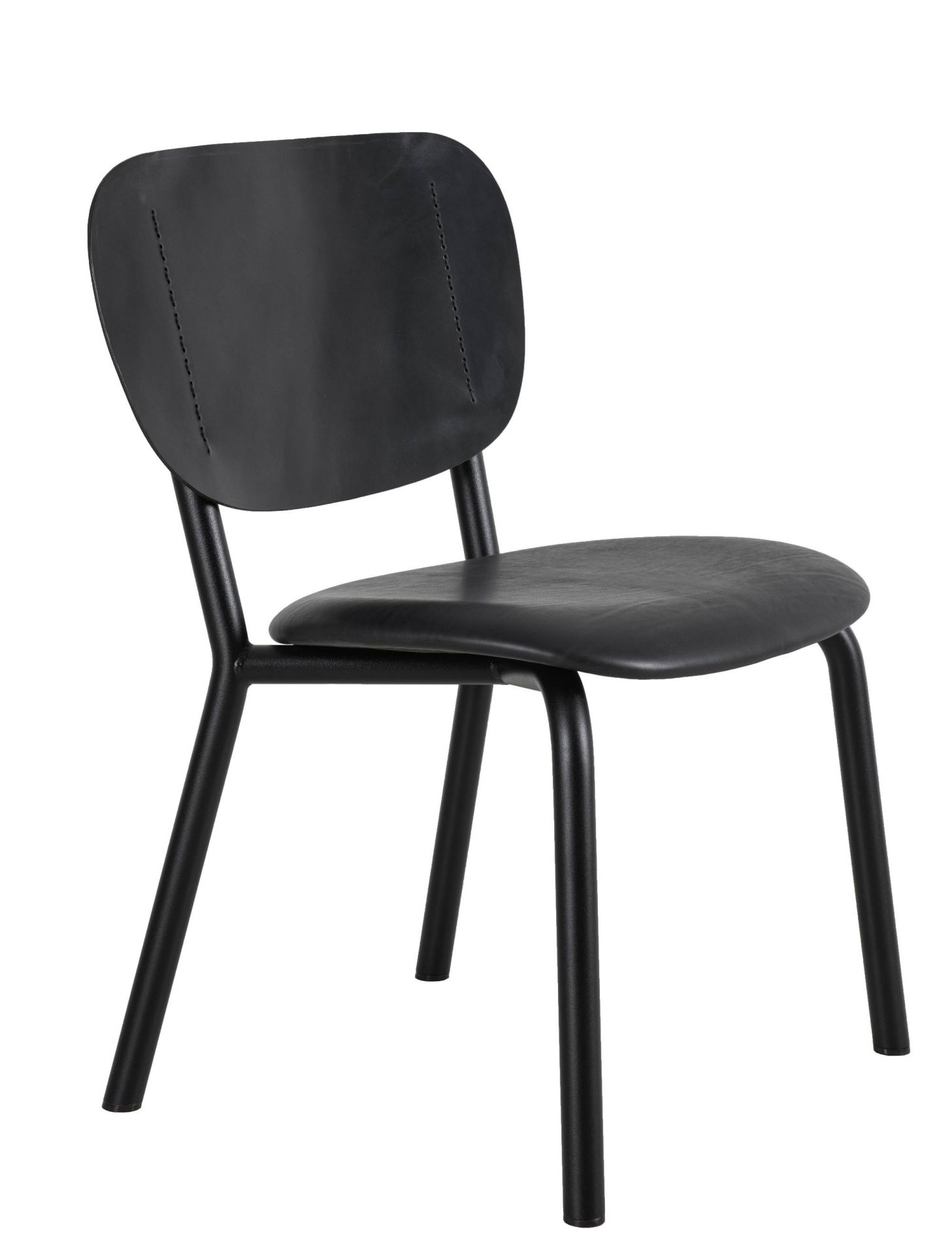 Schwarzer Emil Rosi Chair Stuhl von Functionals mit Sitzfläche und Rückenlehne aus geformtem Holz.