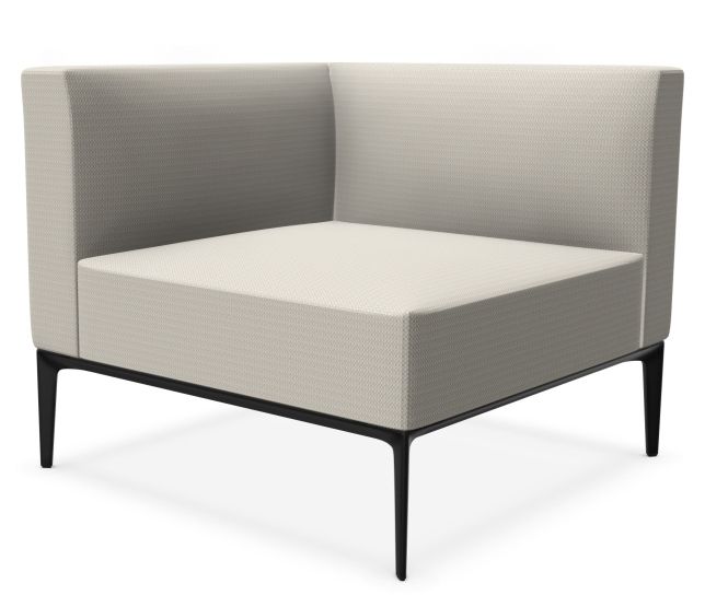 Beiger 781 Jaan Sessel von Walter Knoll mit schwarzem Gestell, Eckelement für moderne Wohnräume.