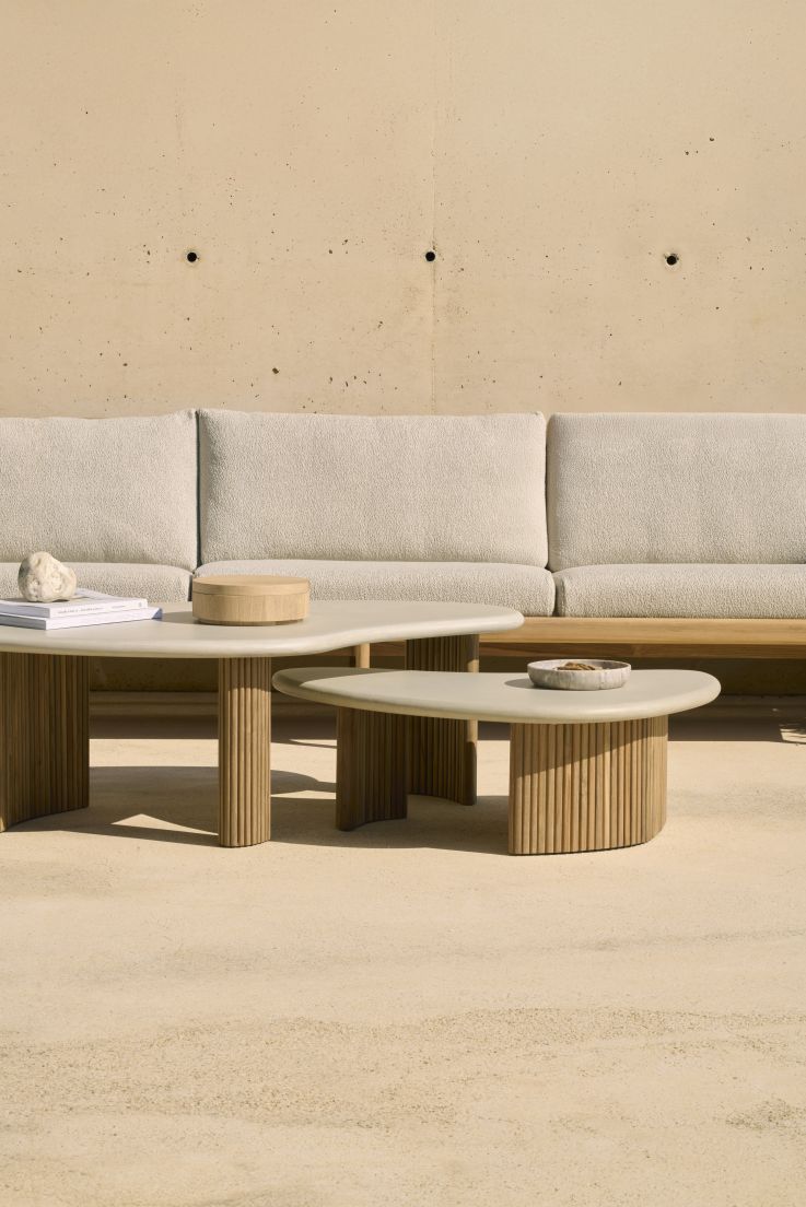 Boomerang Outdoor salontafel beton/teak Ethnicraft