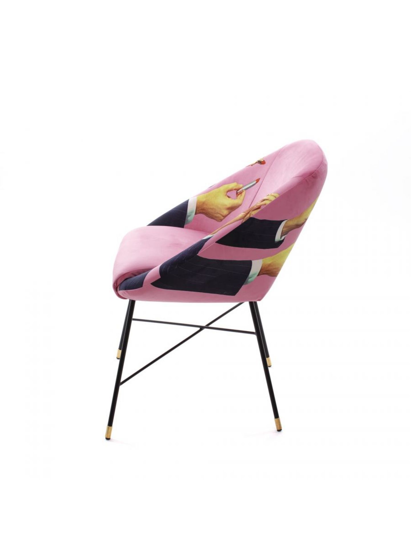 Toiletpaper-stoel met bekleding van Seletti  