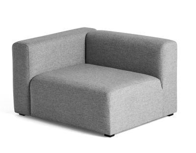 Graues Mags Sofa Modul von Hay, linke Ausführung, modernes Design für Wohnzimmer.