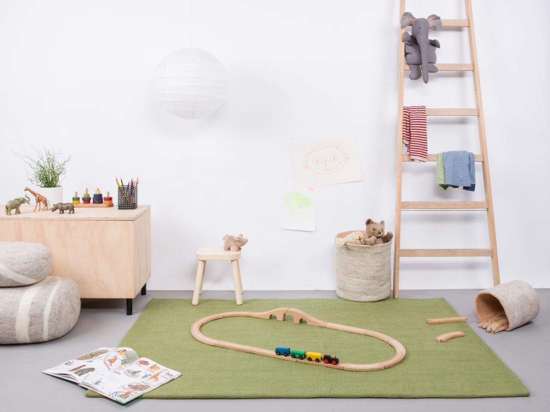 Mono rechthoekig viltkleed 160 x 230 cm myfelt Kaspar (groen)