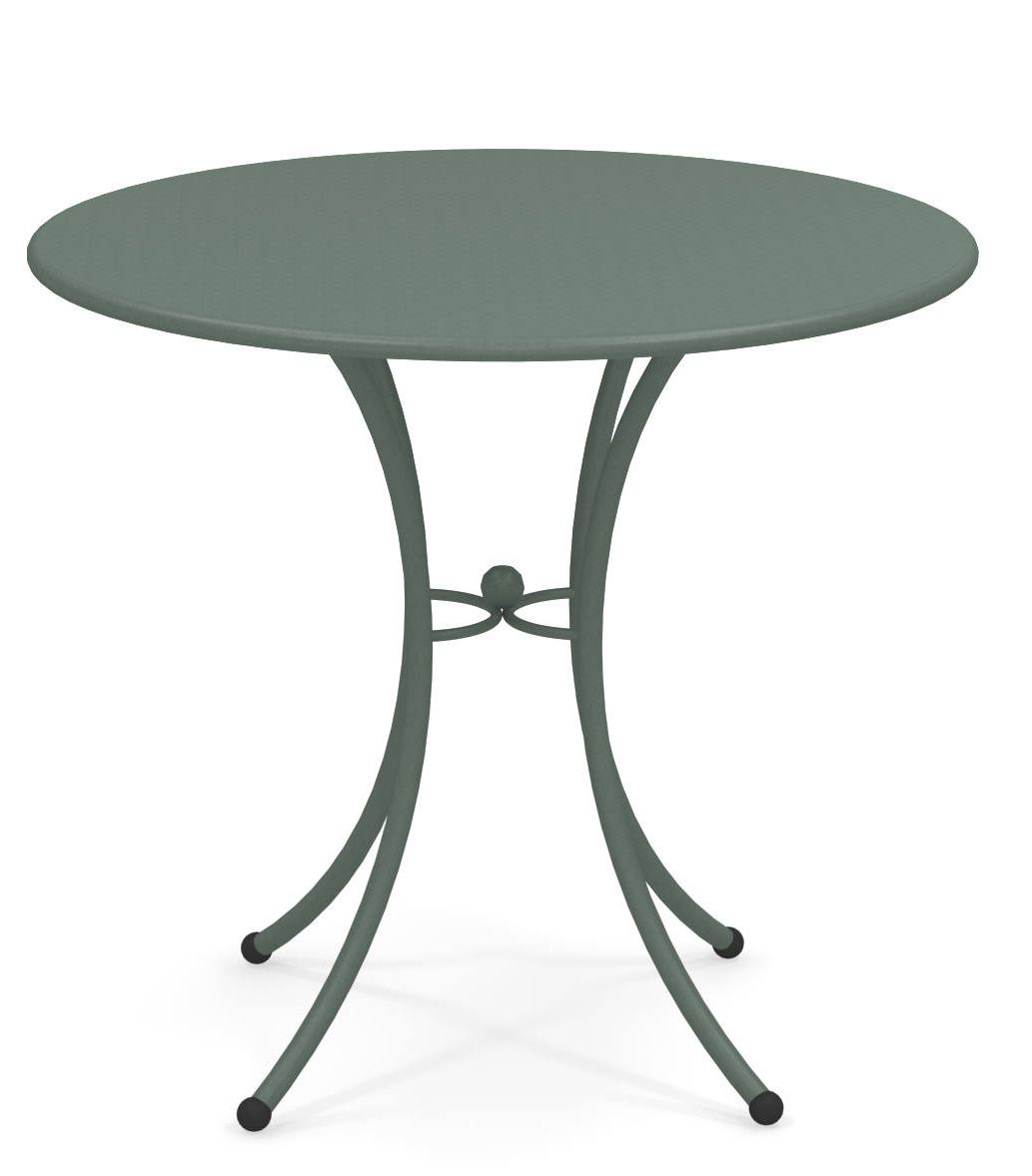 Runder, grüner Pigalle Tisch von Emu für den Außenbereich, ideal für Garten und Terrasse.