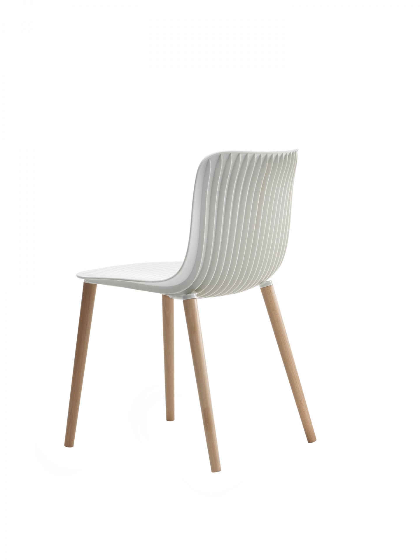 Weißer Dragonfly Stuhl mit Holzbeinen, moderner Design Stuhl für Esszimmer und Büro.