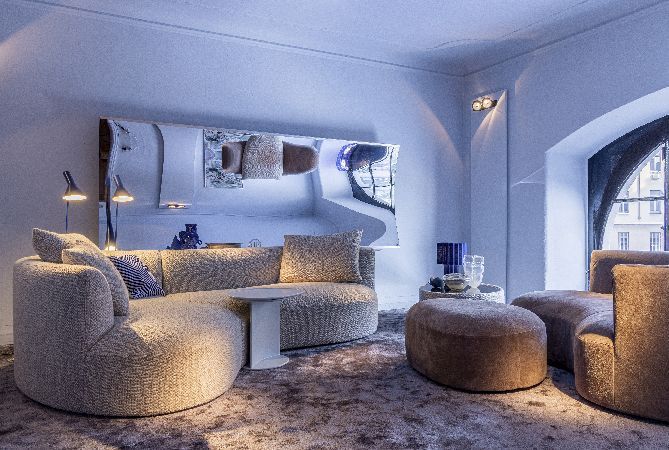 Siwa middelgrote bank met chaise longue Cor