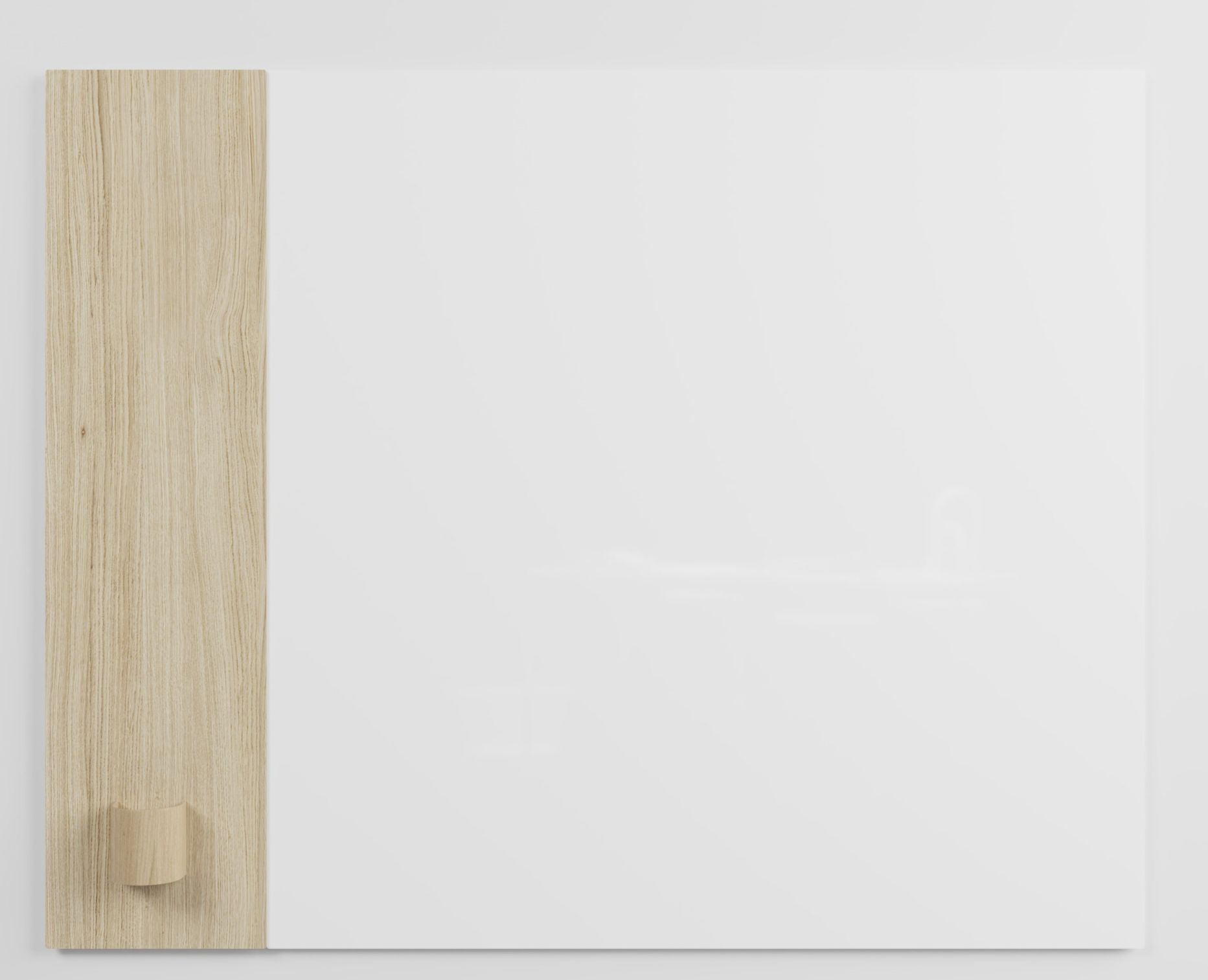 Chat Board Classic Crafted Wandtafel: Magnetische Glastafel in Weiß mit Holzrahmen und Stifthalter.
