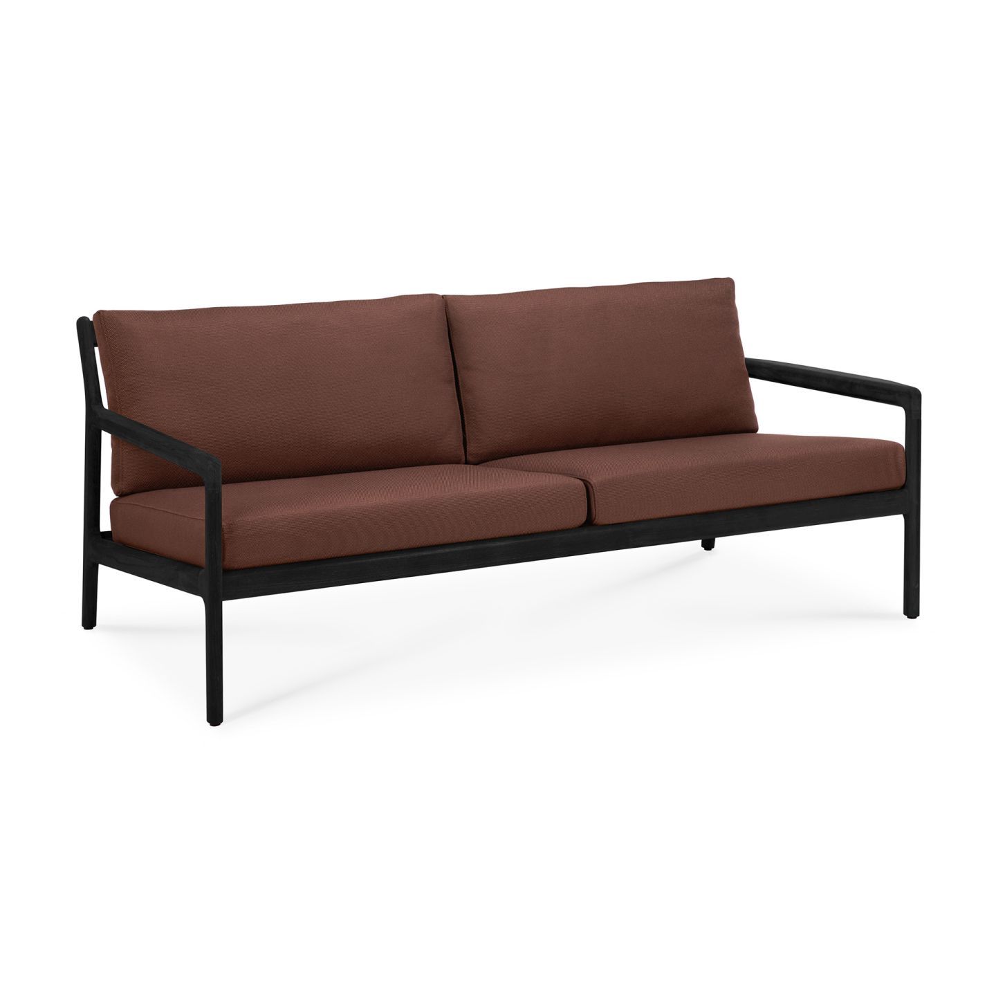 Jack Outdoor tweezitsbank van teakhout, zwart gelakt, burgundy, Ethnicraft