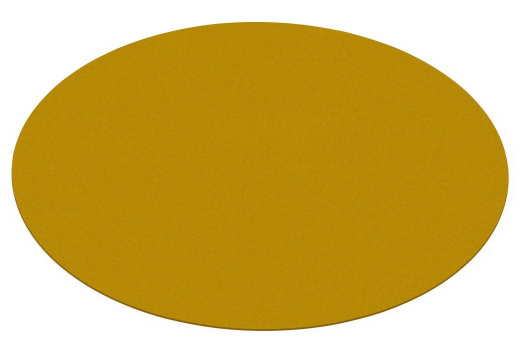 Goldener, runder Teppich "Bigdot" von HEY-SIGN by BWF Group, Detailaufnahme für Onlineshop.